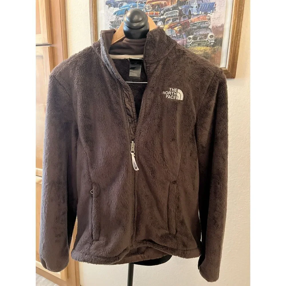 The North Face Women's Jacket Sz Medium Full‎ Zip Long Sleeve Fall Brown Fleece